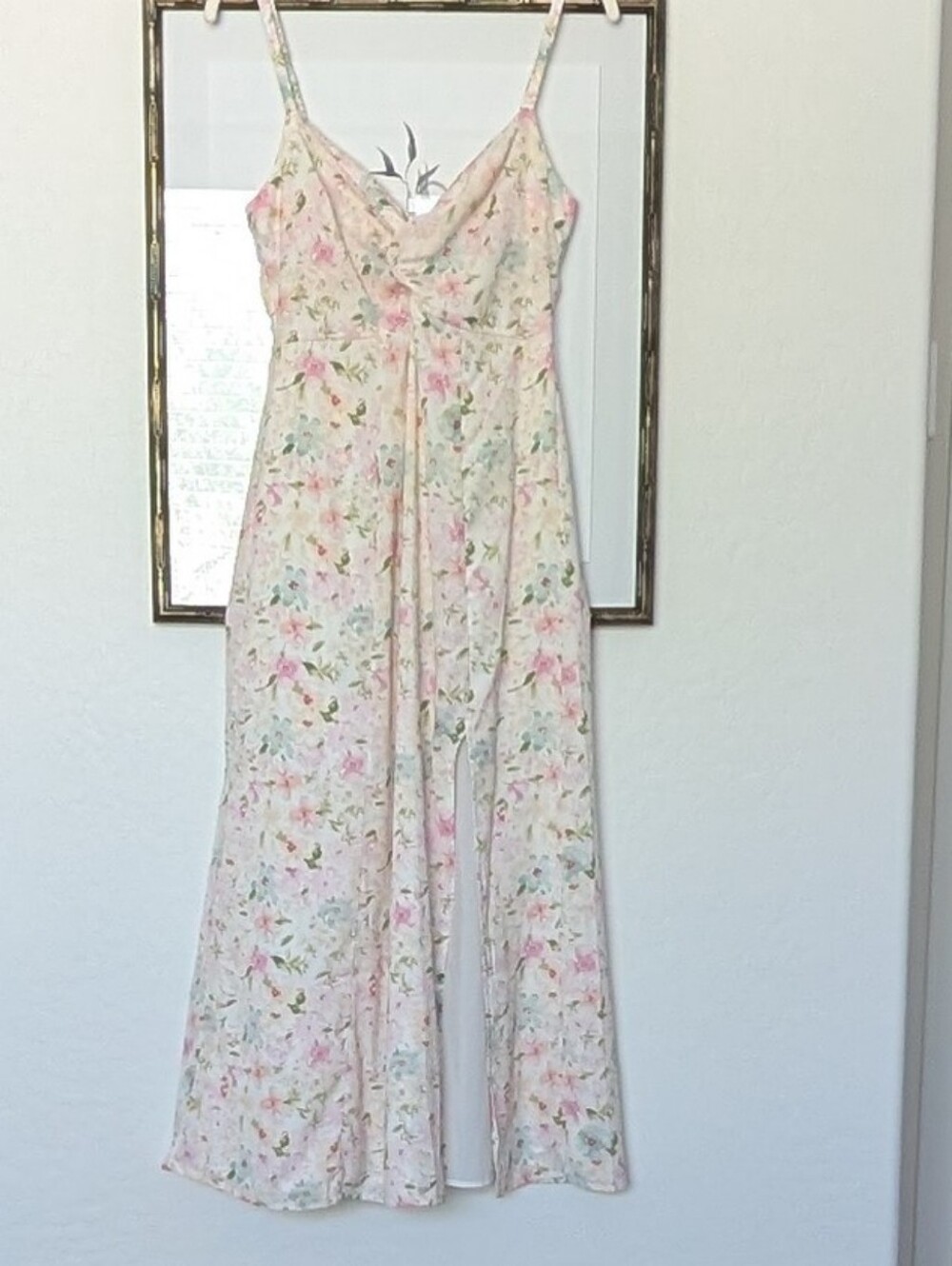 Abercrombie & Fitch Pink and Cream  Floral Midi Dress SZ MTall NWTs